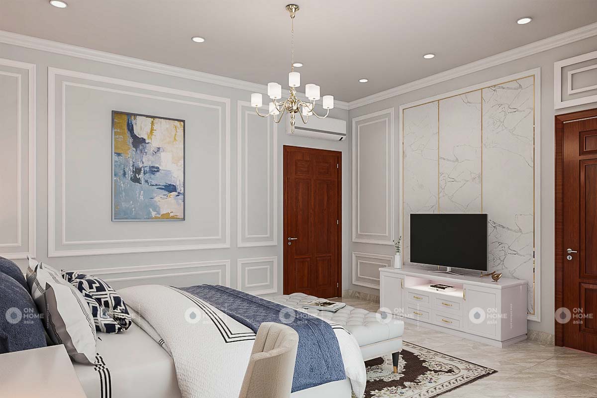 Master bedroom in luxurious Bach Dang villa