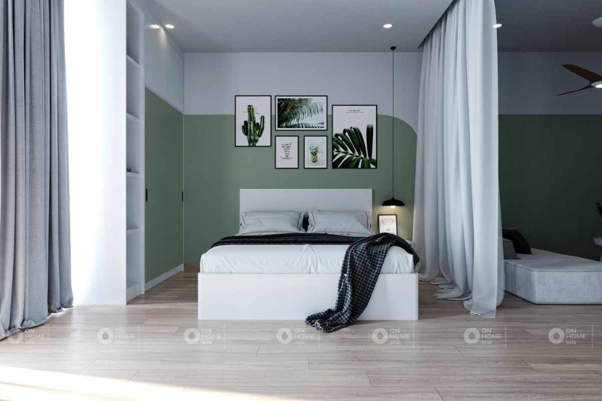thiết kế nội thất phòng ngủ căn hộ eco xuân 1 phòng ngủ