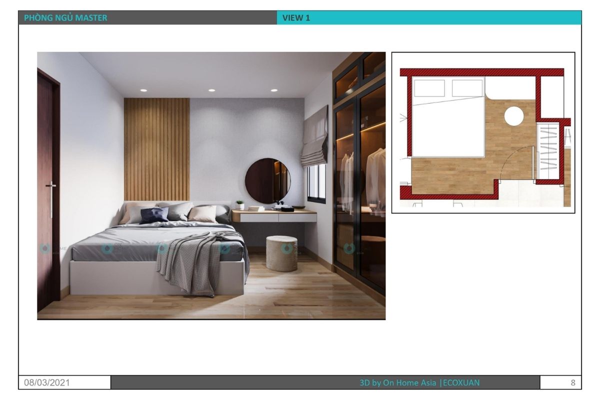 interior design master bedroom 2 bedroom Eco Xuan apartment
