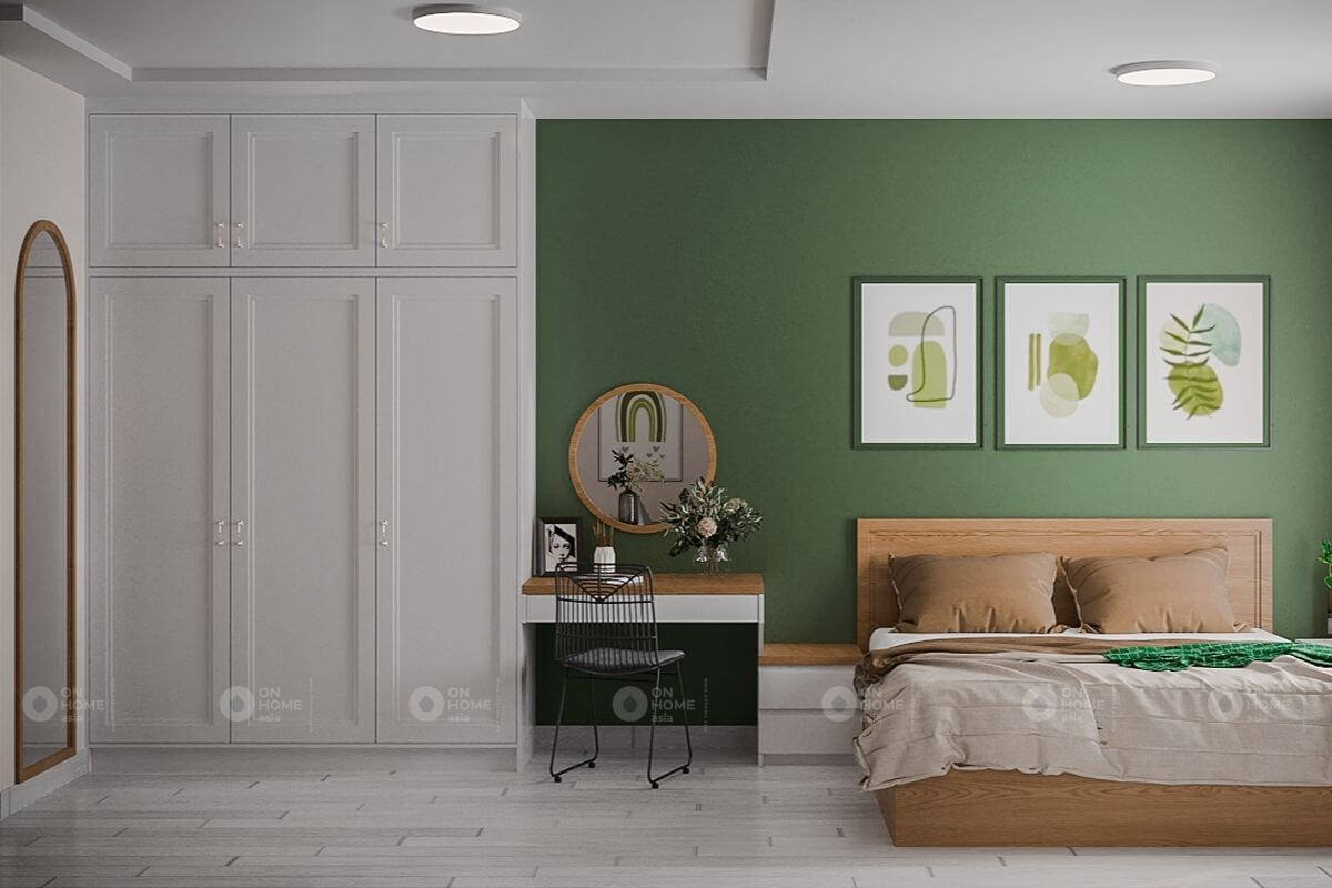 Bedroom space interior of Happy One Binh Duong 1-bedroom apartment model 2