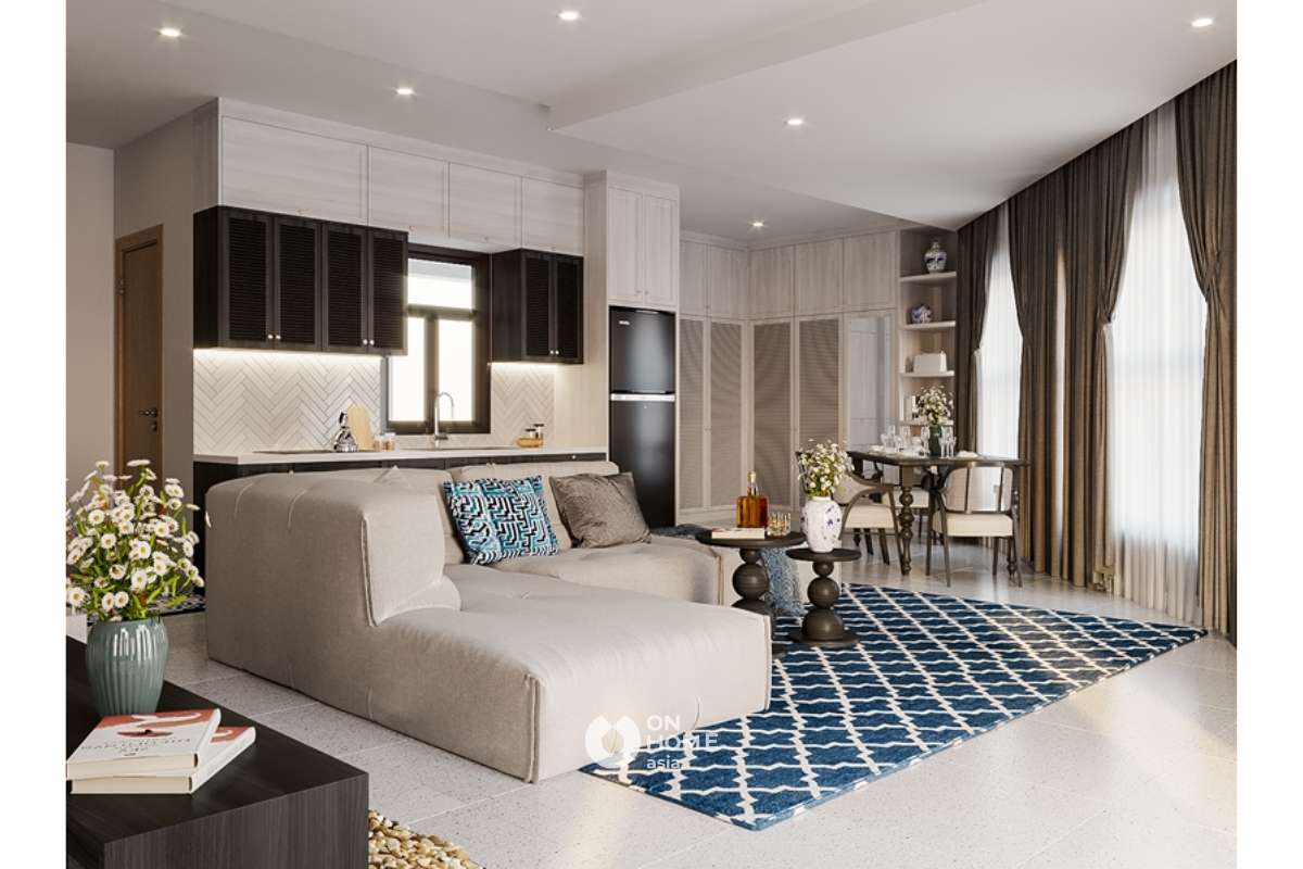 Thiết kế nội thất phòng khách căn hộ Sora anh Doanh