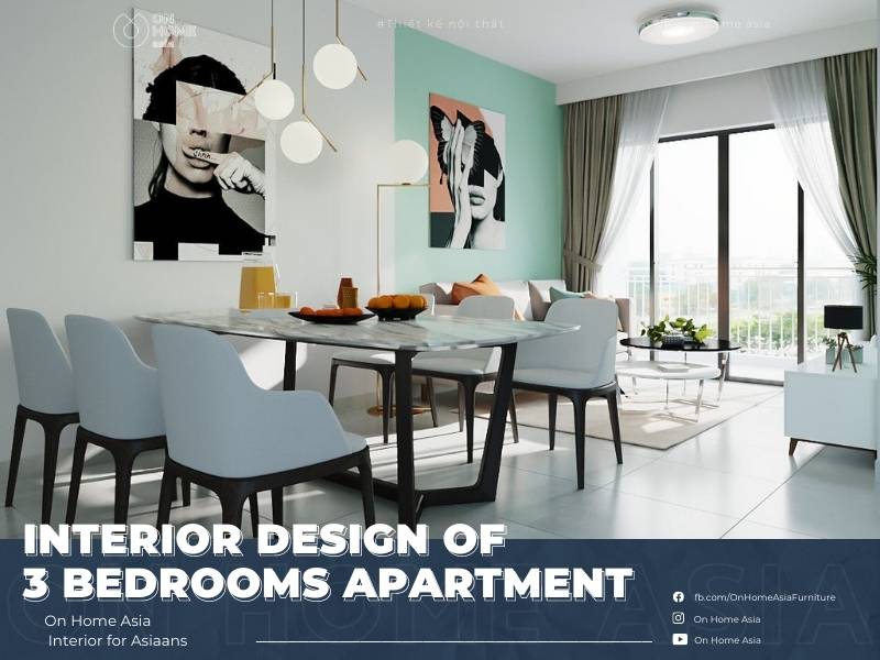 Interior design of 3 bedrooms apartment