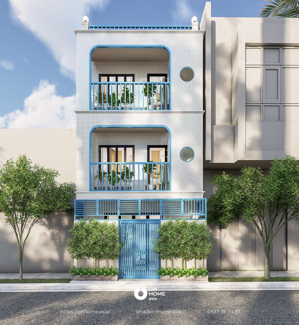 Toàn cảnh nhà phố 1 trệt 2 lầu