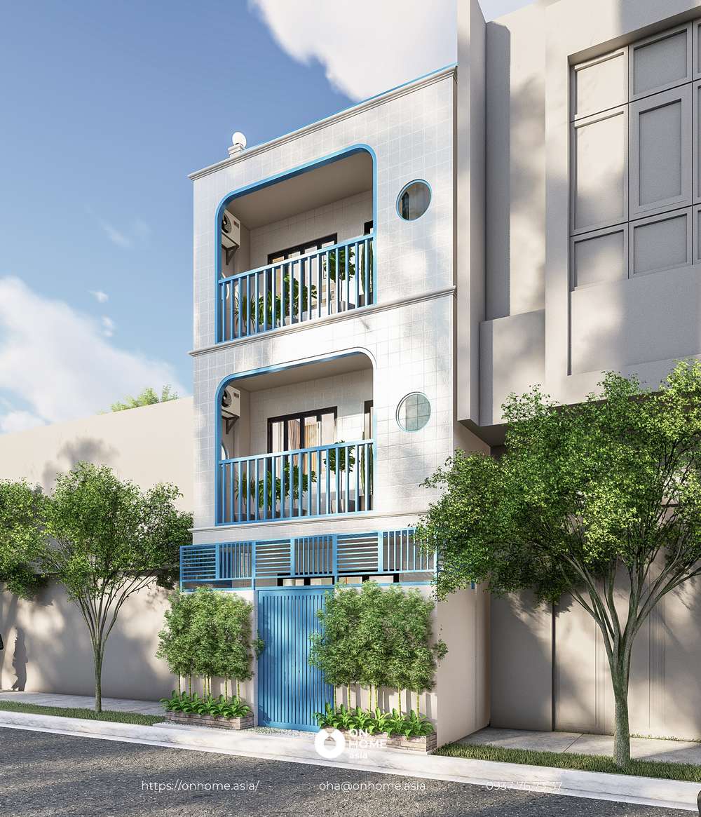 Toàn cảnh nhà phố 1 trệt 2 lầu