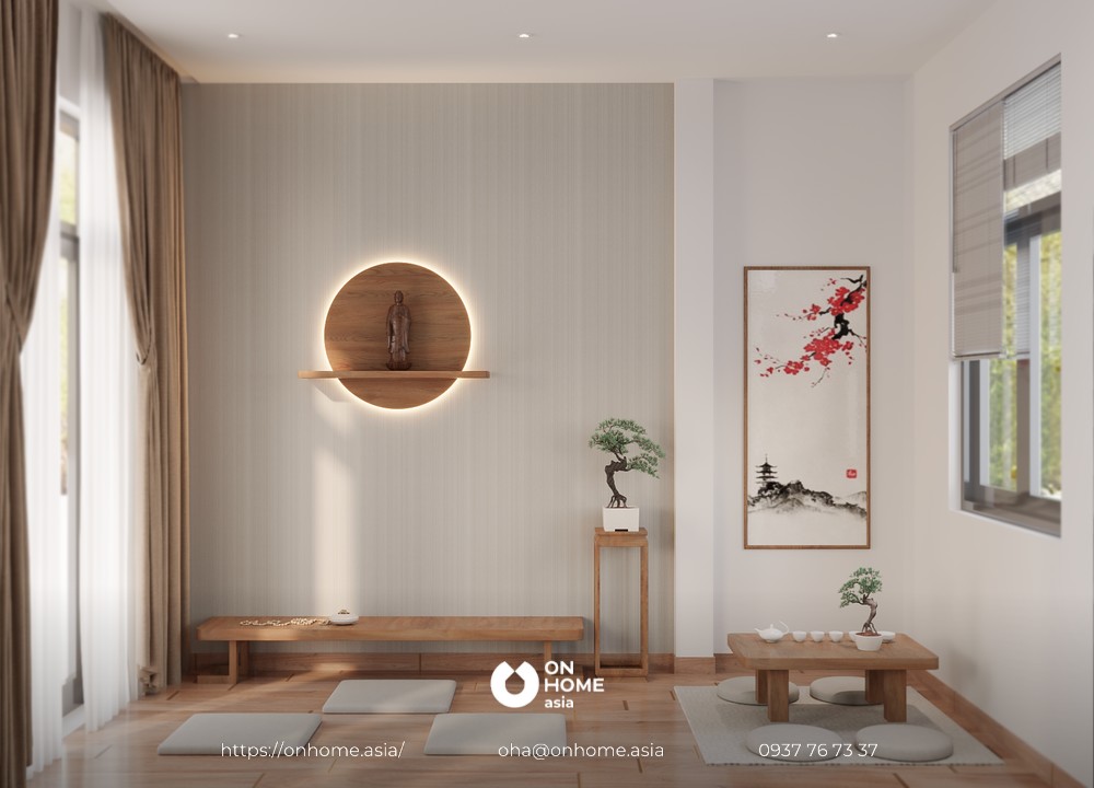 Nội thất phòng thiền - trà đạo