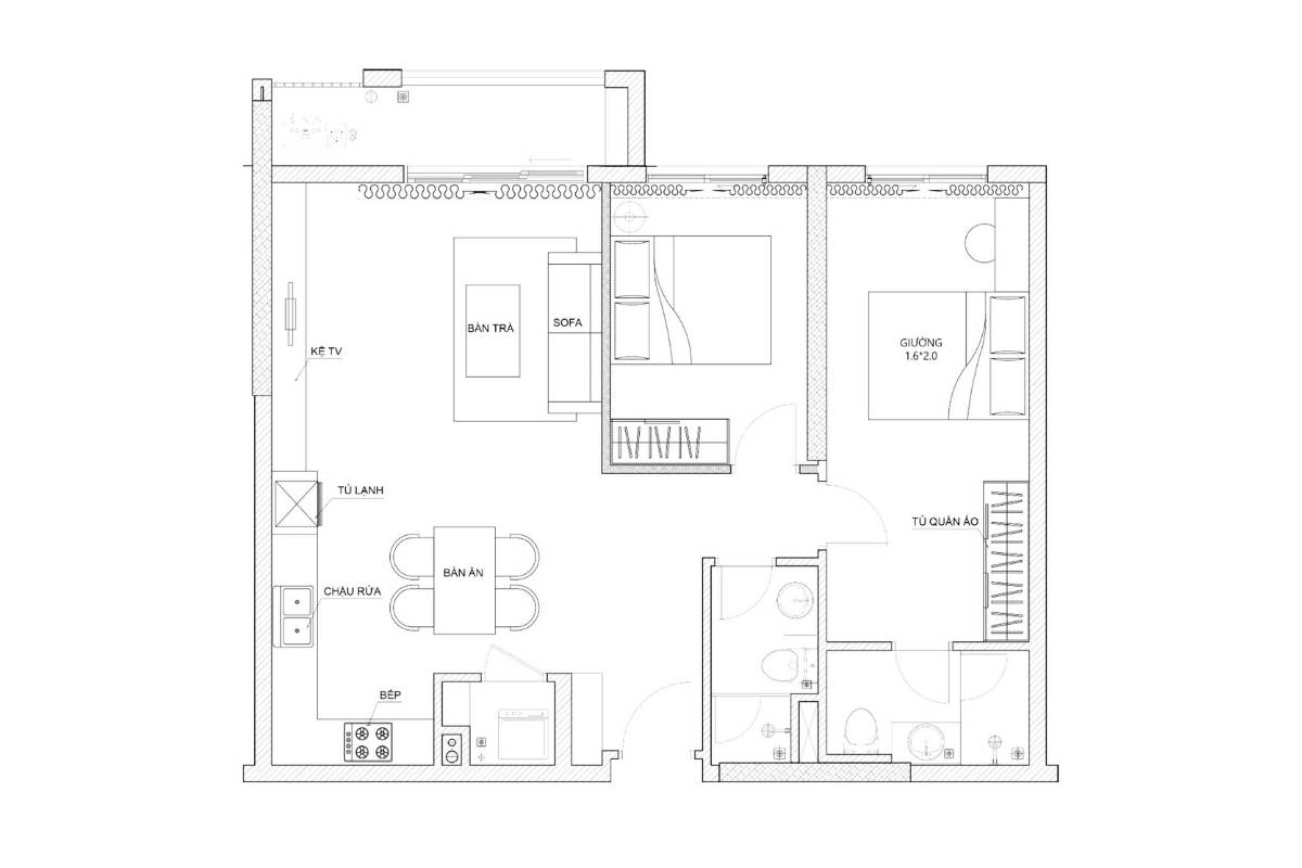 Sora gardens ii apartment interior - mrs. Cam hang - 2br Floor plan of mrs. Cam hang's apartment