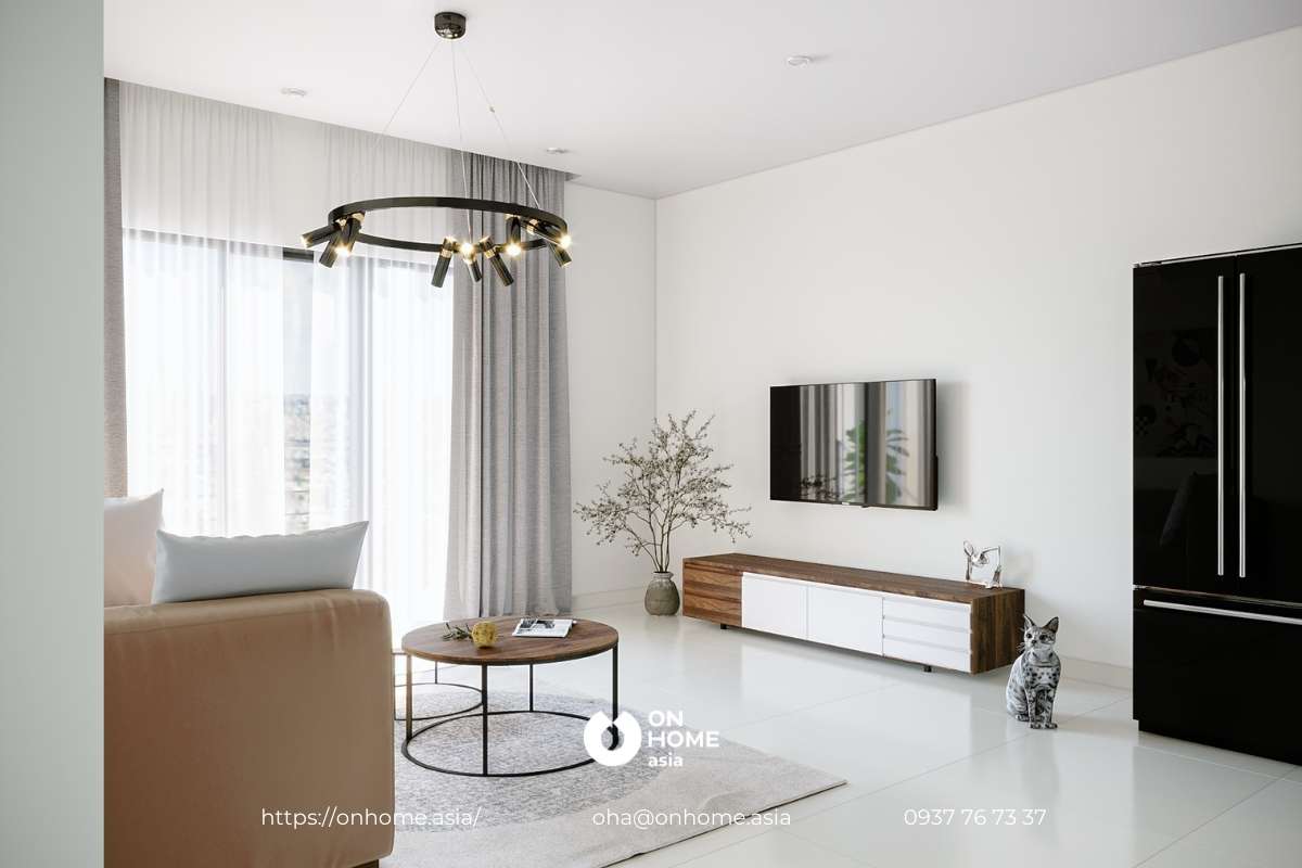 Thiết kế nội thất căn hộ sora gardens ii - chị bội thiền - 2pn Phòng khách căn hộ sora chị thiền