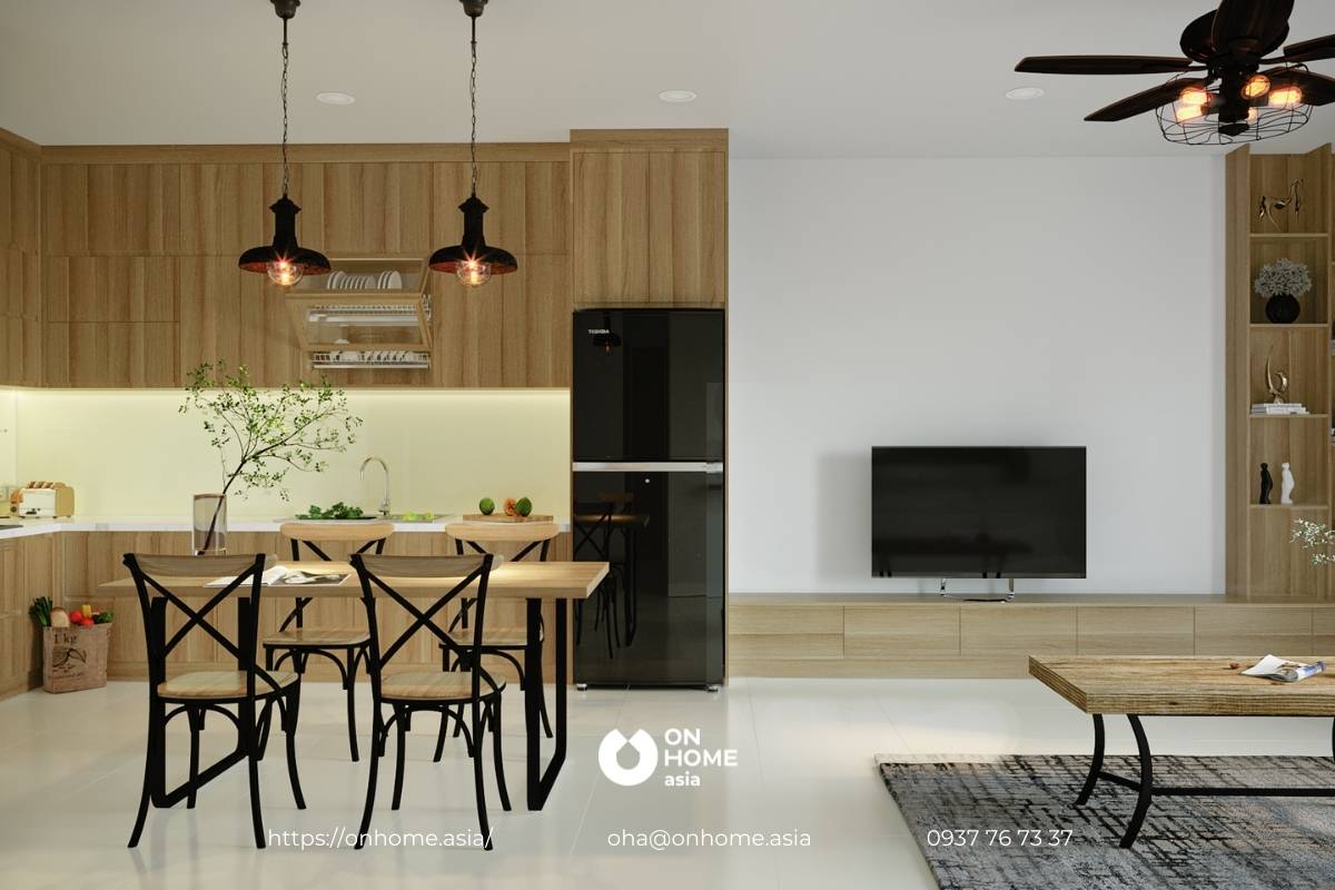 Sora gardens ii apartment interior - mrs. Cam hang - 2br Living space and kitchen of mrs. Cam hang's apartment