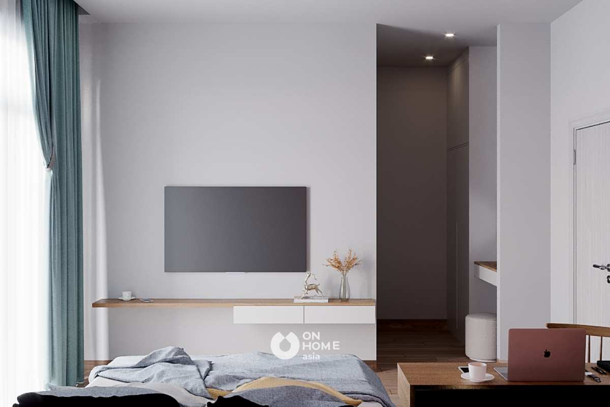 Interior design of modern townhouse - mr. Chi linh - ben cat Bedroom interior of mr. Chi linh's townhouse