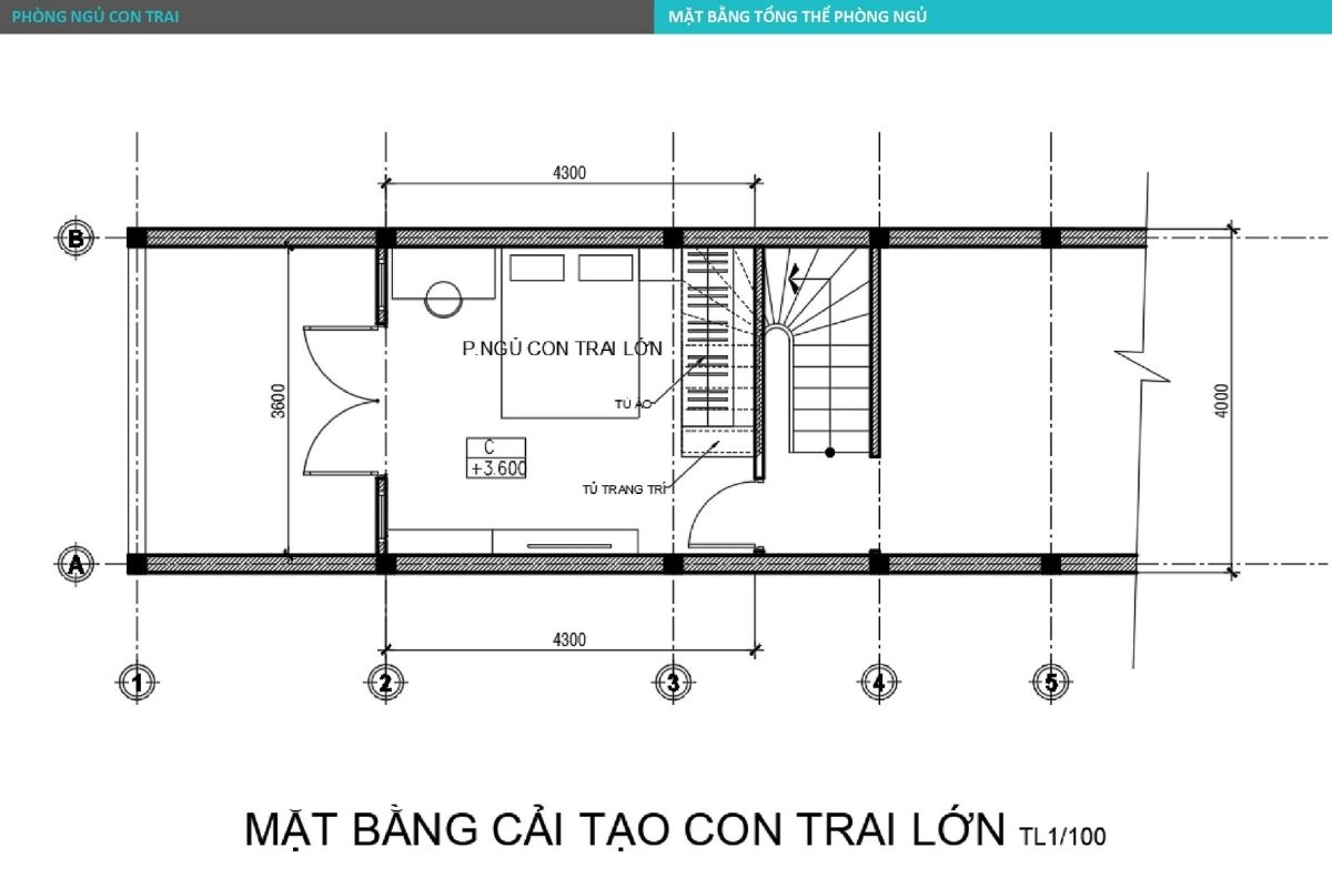 The bedroom floor plan of Mr. Hung's townhouse