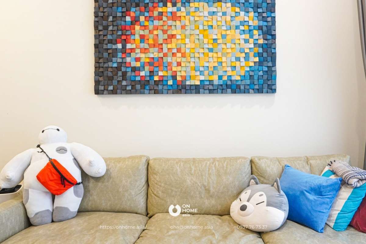 Sofa and wooden painting