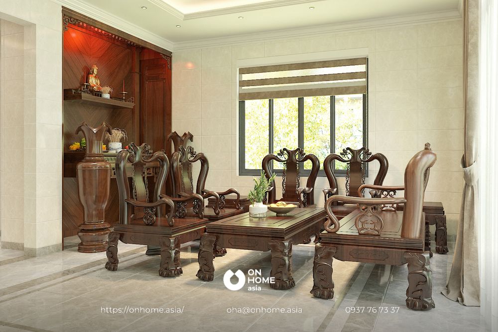 Thiết kế nội thất biệt thự phong cách tân cổ điển kết hợp luxury - phòng khách
