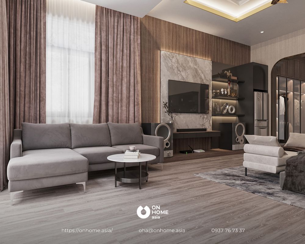 Thiết kế nội thất biệt thự phong cách tân cổ điển kết hợp luxury - phòng ngủ master