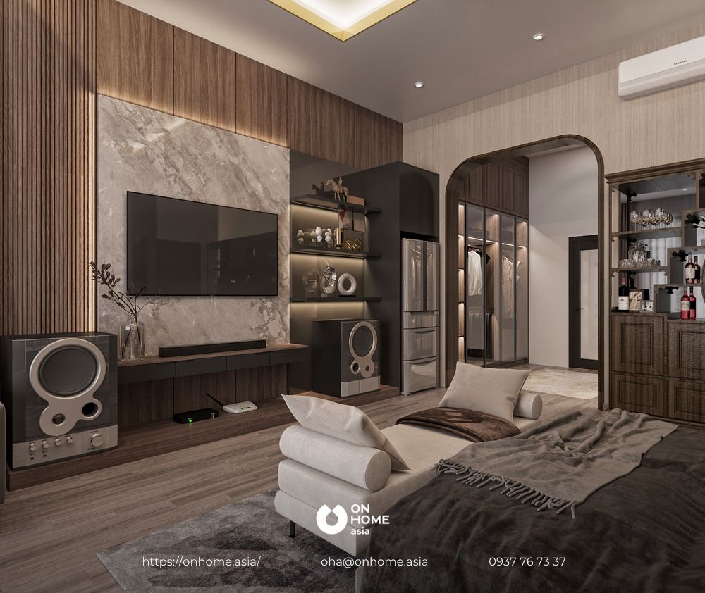 Thiết kế nội thất biệt thự phong cách tân cổ điển kết hợp luxury - phòng ngủ master