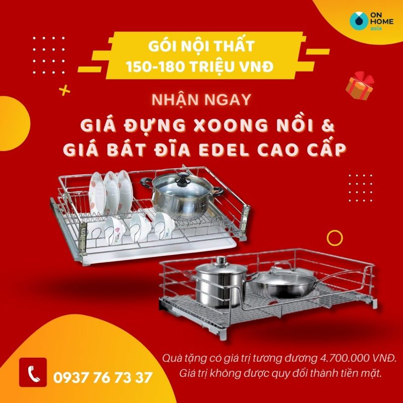 Quà tặng gói nội thất 150 - 180 triệu vnd