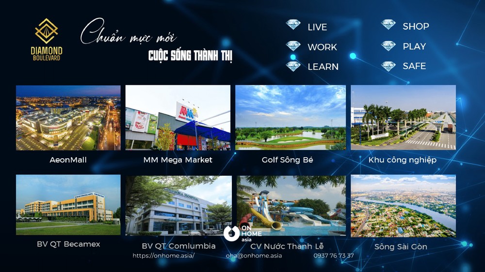 Tiện ích ngoại khu căn hộ diamond moulevard