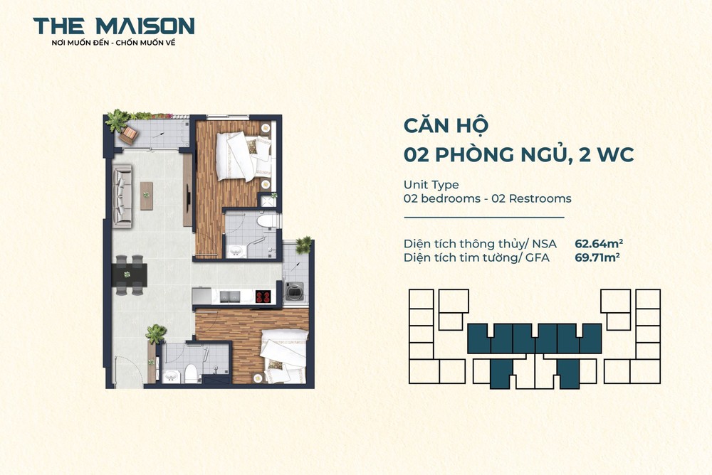 Nội thất căn hộ the maison 2 phòng ngủ - chị tuệ anh Nội thất căn hộ the maison