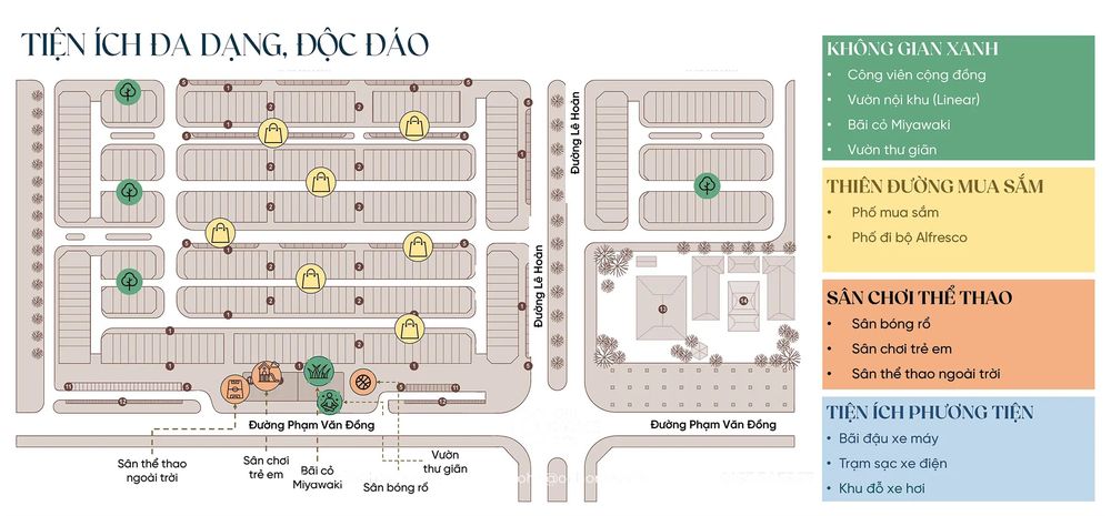 Tiện ích tại dự án nhà phố artisan park bình dương