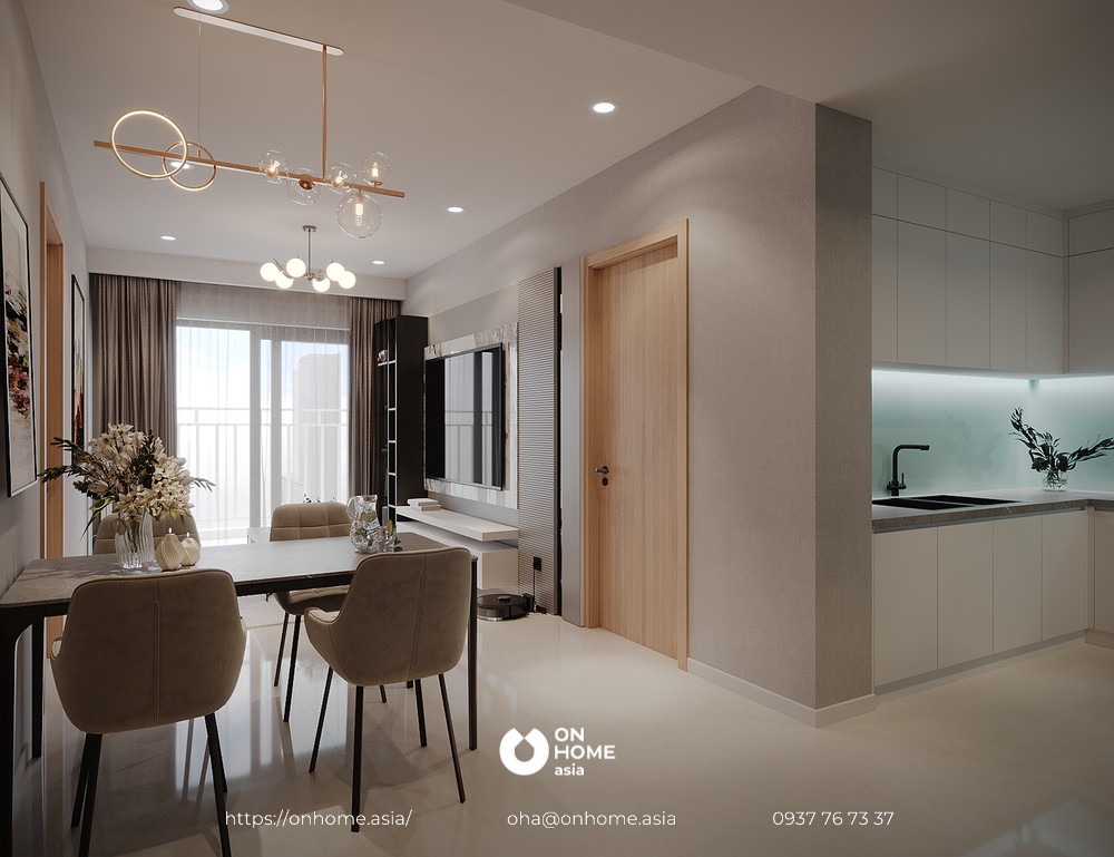 Thiết kế nội thất căn hộ the glory 2pn - phong cách hiện đại Nội thất căn hộ the glory 2pn